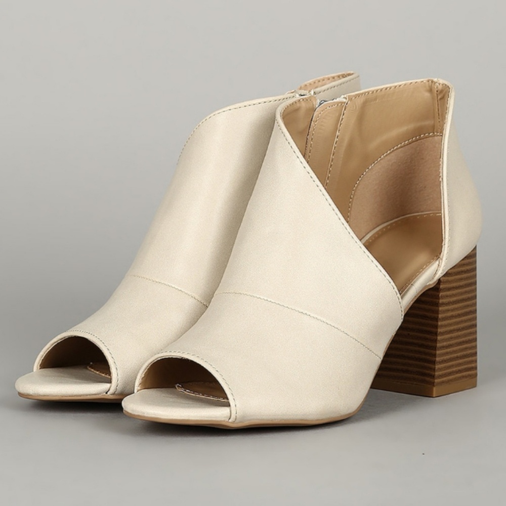 >SIZE 8.5 LEFT!< Nude Peep Toe D'Orsay Heel - Picture 2 of 5
